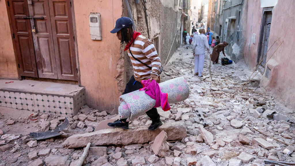מרוקו העיר העתיקה ב מרקש נזקי רעש אדמה רעידת אדמה רעש האדמה רעידת האדמה