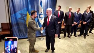 פגישת ראש הממשלה נתניהו ונשיא אוקראינה זלנסקי באו"ם