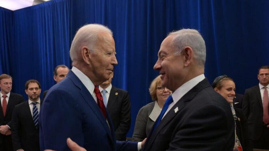 ראש הממשלה בנימין נתניהו עם נשיא ארה"ב ג'ו ביידן ( צילום: אבי אוחיון /לע"מ) ראש הממשלה בנימין נתניהו פגישה עם נשיא ארה"ב ג'ו ביידן בניו יורק
