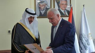 נאיף בן בנדאר אסודיירי שגריר סעודיה ברשות הפלסטינית מבקר ברמאללה