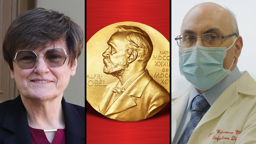 דרו וייסמן וקטלין קריקו זוכי פרס נובל לרפואה