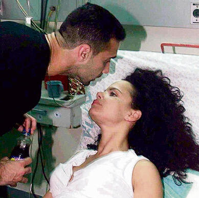 אירית רחמים ולירון בסיס בבית החולים אחרי הפיגוע | צילום: צביקה טישלר yk13615697