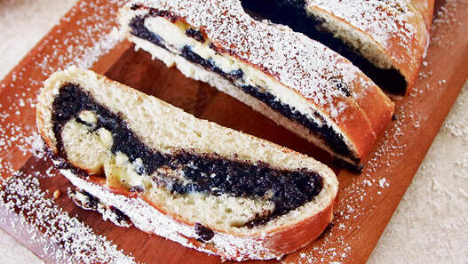 Treat yourself to the perfect poppy seed and white chocolate braided yeast cake