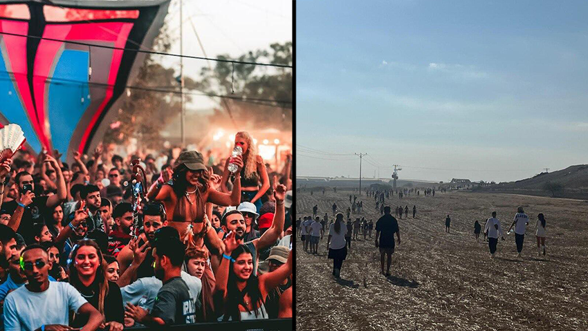 מסיבת טבע קיבוץ רעים. מימין הבריחה, משמאל לפני הטבח ( צילום: עידו דרבי) מסיבת טבע קיבוץ רעים