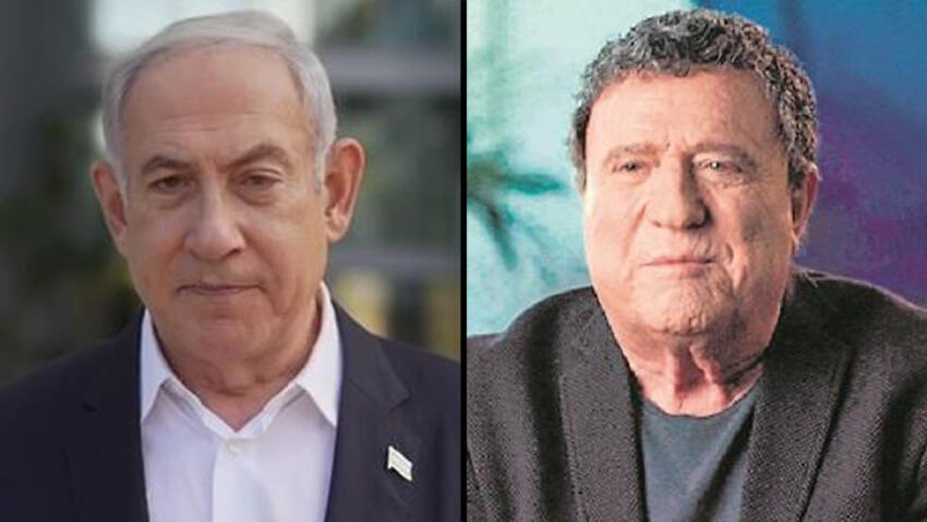 יהורם גאון ובנימין נתניהו (צילום: כאן 11, אריאל חרוני משרד הביטחון) יהורם גאון בנימין נתניהו