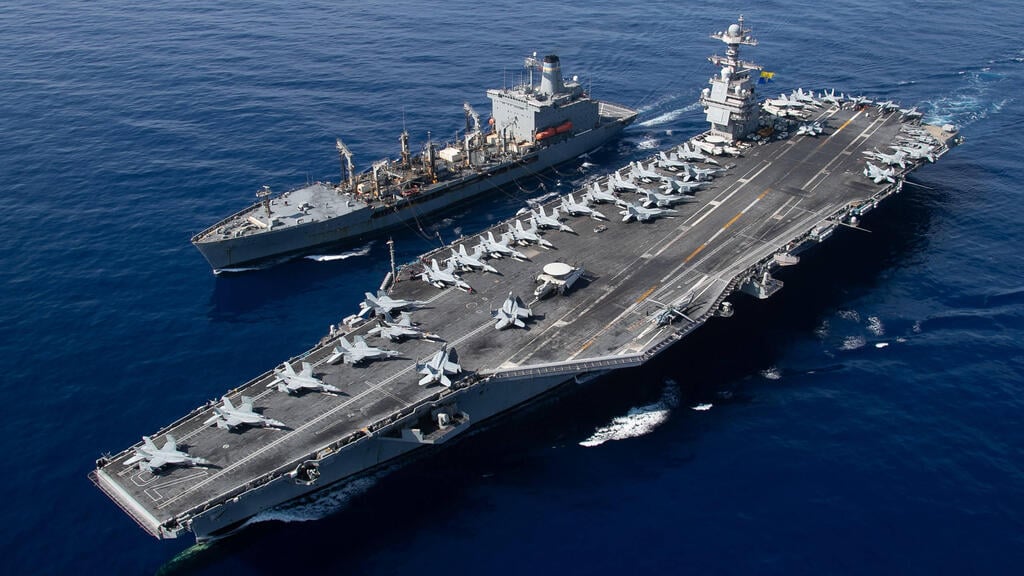 The Gerald R. Ford Aircraft Carrier (צילום: AFP PHOTO / US Department of Defense/US Navy/Mass Communication Specialist 2nd Class Jacob Mattingly") נושאת המטוסים ג'רלד פורד