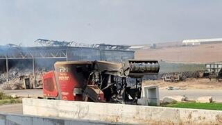 נזקים ברפת בקיבוץ עלומים שבעוטף עזה