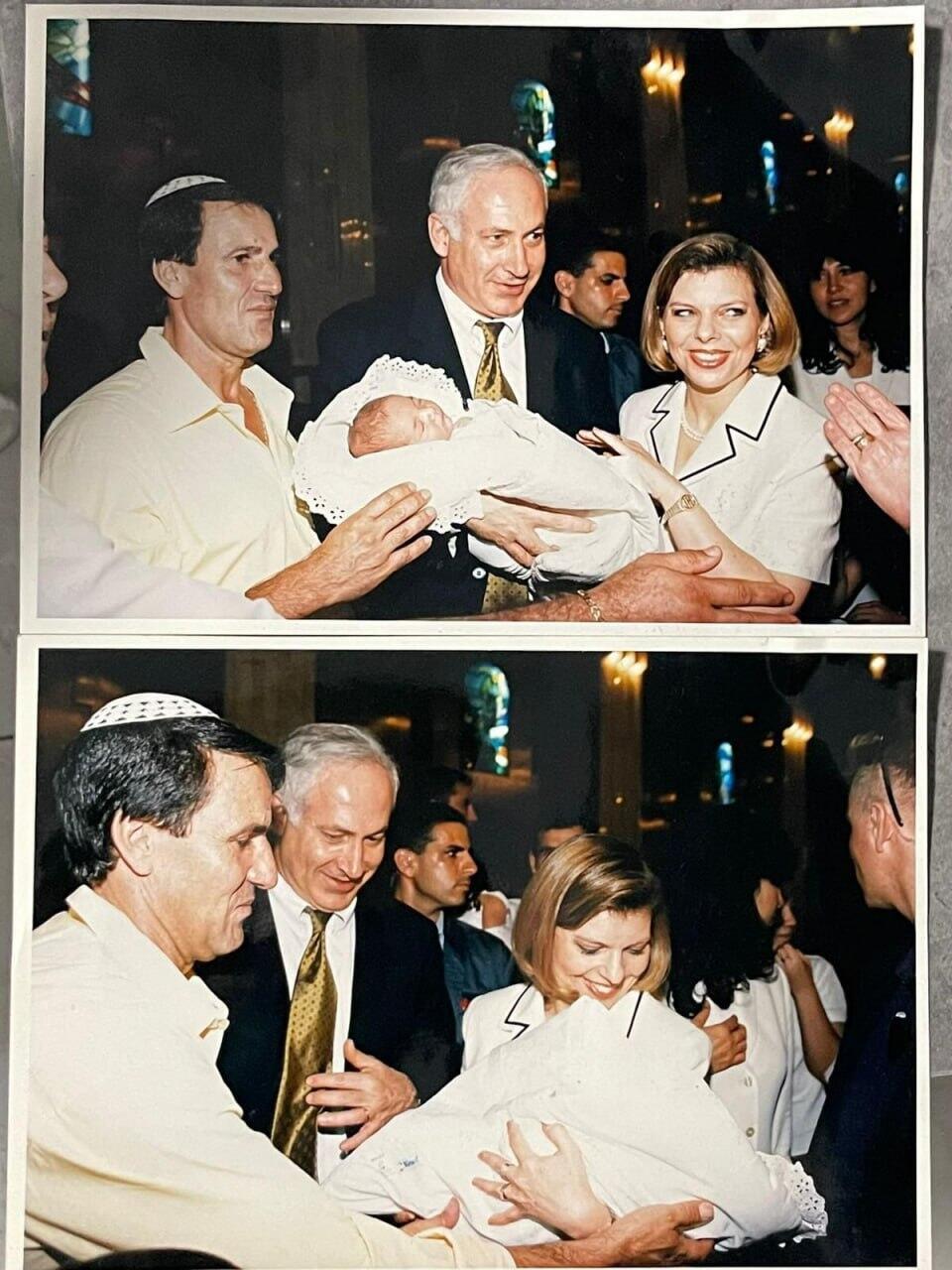 הזוג נתניהו בברית של יונתן, שנרצח על-ידי חמאס ביקור תנחומים של שרה נתניהו אצל משפחתו של יונתן אזולאי ז"ל