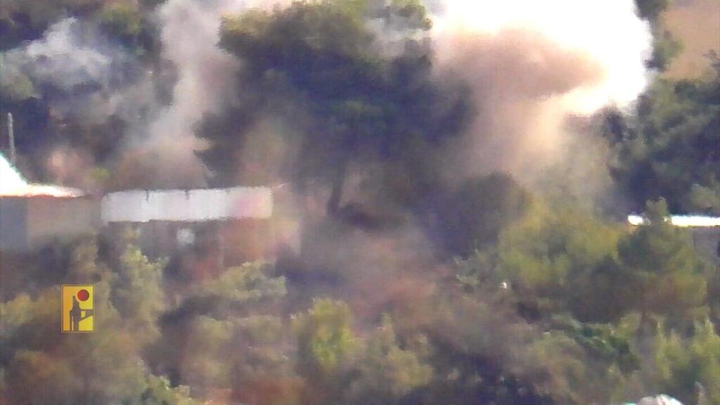 Hezbollah targets Kibbutz Manara תיעוד מירי נט שחזבאללה לקח עליו אחריות