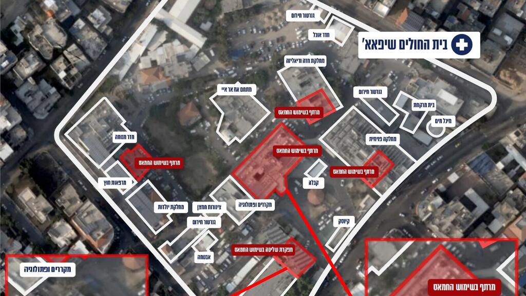 דובר צה"ל הציג הוכחות: מפקדת חמאס ממוקמת תחת בית החולים המרכזי בעזה
