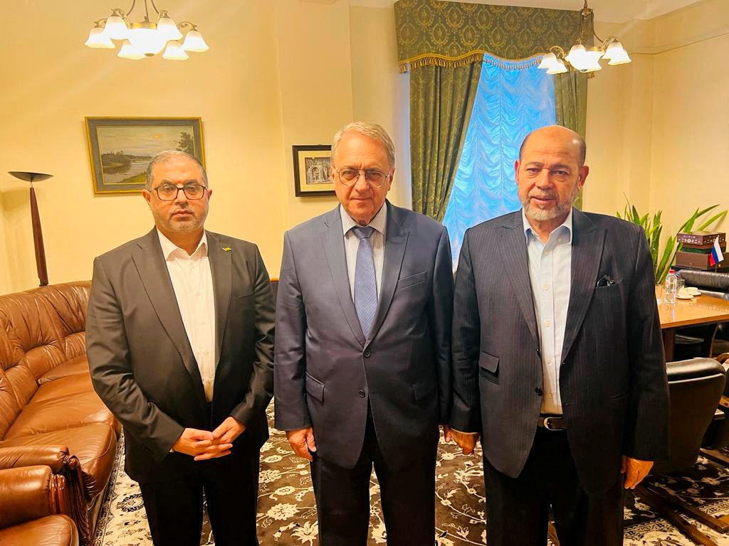 Hamas's Bassem Naim and Mousa Abu Marzook with Russia's Deputy Foreign Minister Mikhail Bogdanov in Moscow (Photo: Reuters) Bassem Naim and Moussa Abu Marzouk, and Russia's Deputy Foreign Minister Mikhail Bogdanov in Moscow