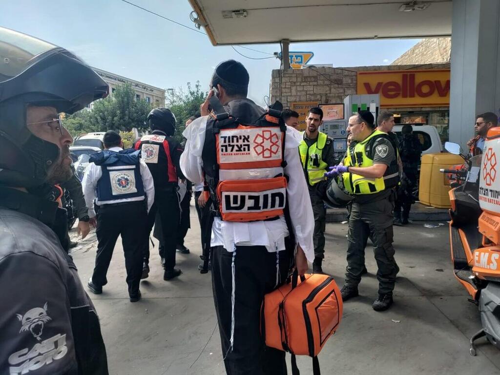 Scene of the stabbing attack that seriously injured a police officer in Jerusalem
