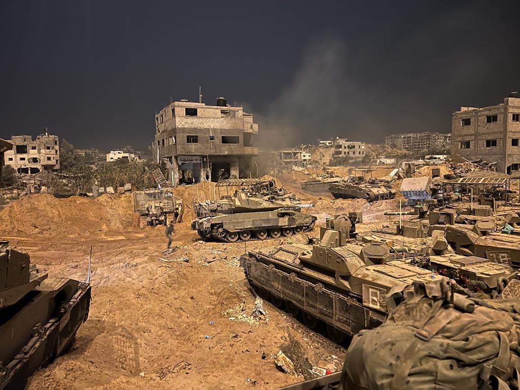 IDF troops in northern Gaza during land incursion 