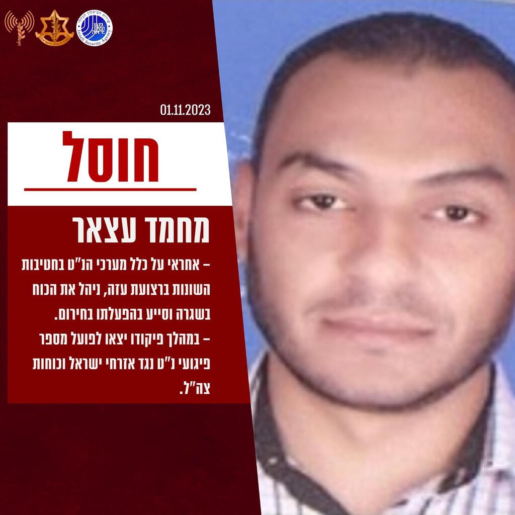  תעודת הזהות של מחמד עצאר, ראש מערך הנ״ט של ארגון הטרור חמאס