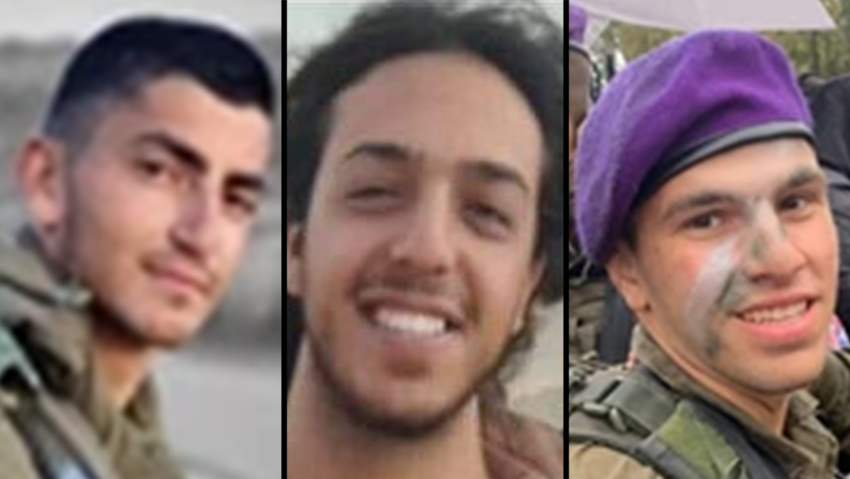 Staff Sergeant Itay Yehuda, Sergeant First Class (Res.) Shalev Zion Sharabi, Staff Sergeant Shay Arvas (Photo: IDF Spokesperson's Unit) איתי יהודה, שי ארווס ושלו ציון שרעבי ז"ל הרוג נהרג חלל צה"ל