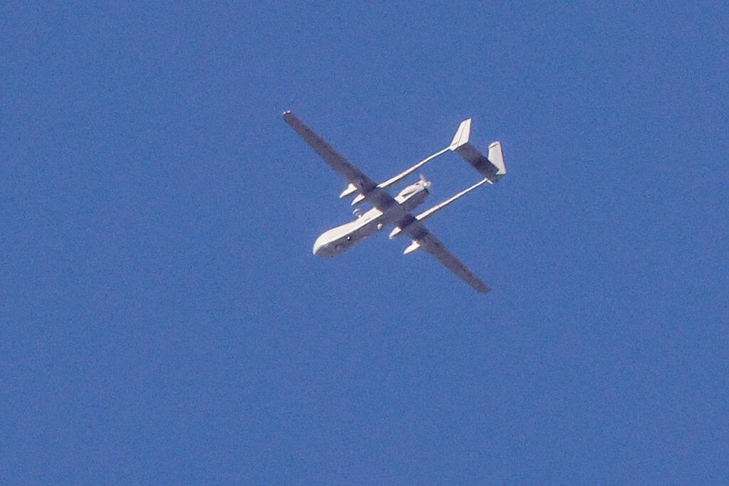 Hezbollah drone reaches Lower Galilee (Photo: JACK GUEZ / AFP) מל"ט כתמ"ם חיל האוויר צה"ל חרבות ברזל