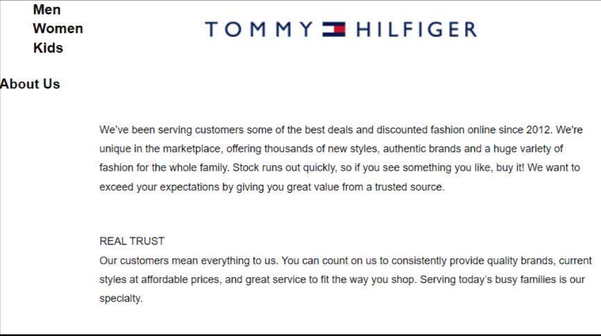 Tommy hilfiger fake sale shop