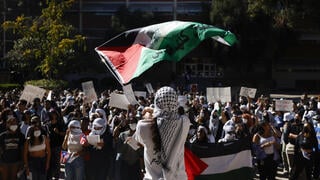 דרום קוריאה ,  הפגנה נגד ישראל פרו פלסטינית  חרבות ברזל