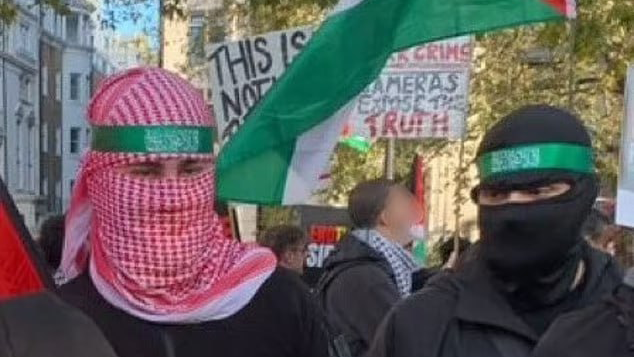בריטניה תמונה ש פרסמה המשטרה של מבוקשת על הסתה מ הפגנה פרו פלסטינית ב לונדון
