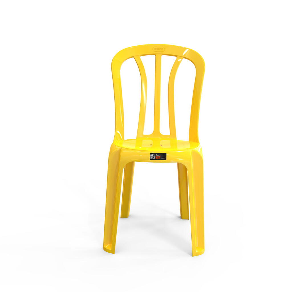 כיסא כתר פלסטיק צהוב