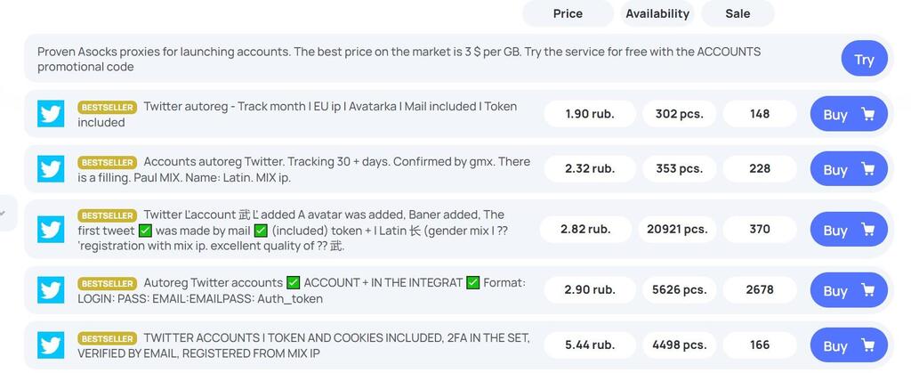 Russian website for buying bots for X (Photo: Screenshot) כך תוכלו להגדיל את הטראפיק של העמוד שלכם ברשתות החבתריות