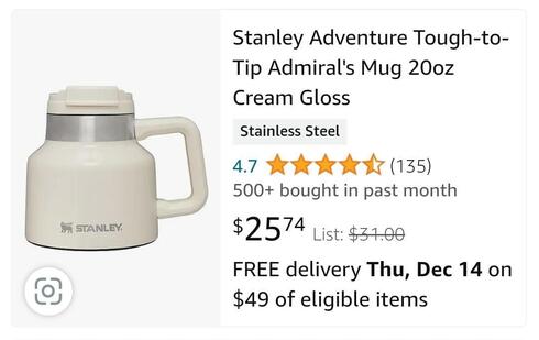 Stanley Tough to Tip Admiral's Mug