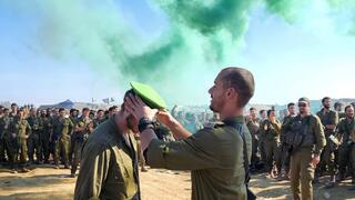 טקס קבלת הכומתה הירוקה של לוחמי חטיבת הנח"ל בלב רצועת עזה