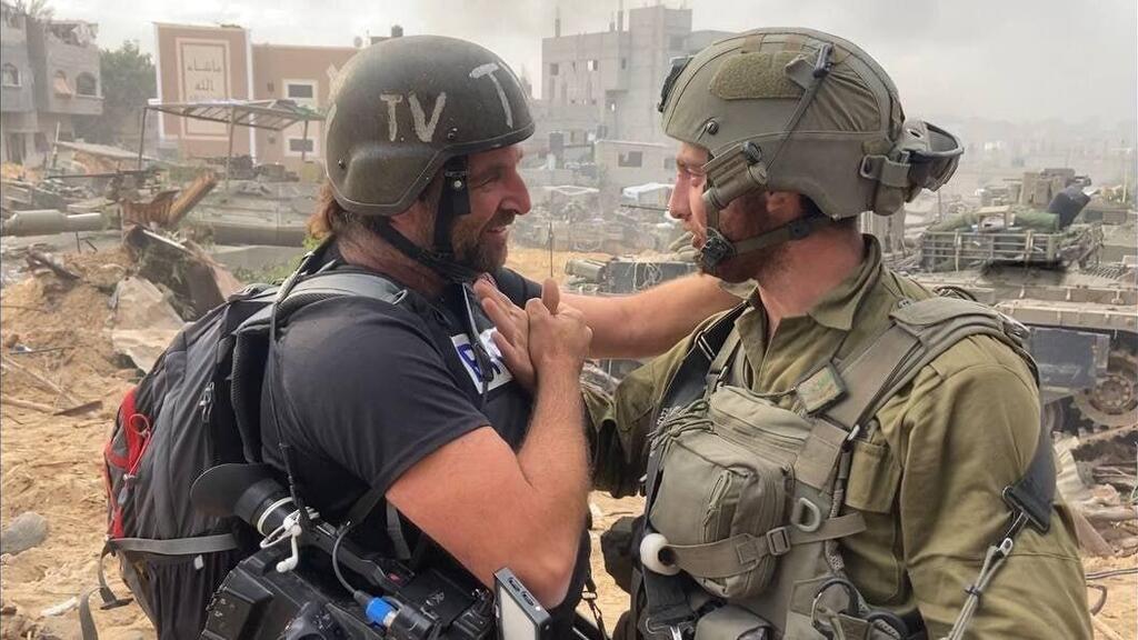 Gil Yohanan conhece seu filho Niv na Faixa de Gaza (Foto: Gil Yohanan) רון בן ישי נכנס לרצועת עזה