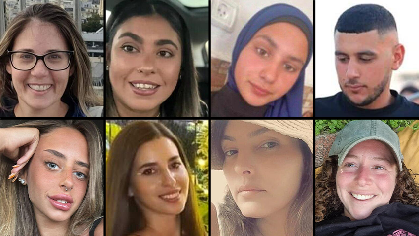 שמונת החטופים ששוחררו אתמול קולאז' 8 חטופים 30.11