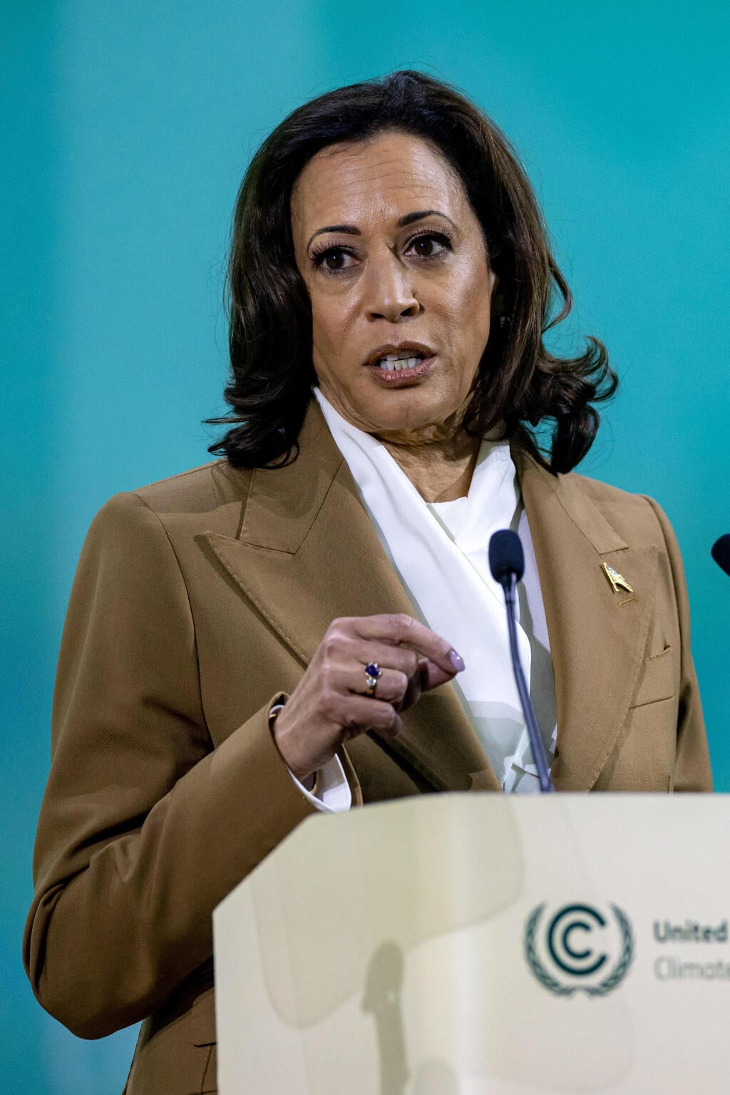 VP Harris recently said she was not ruling out 'consequences' (Photo: EPA /MARTIN DIVISEK) קמלה האריס ב ועידת האקלים ב דובאי
