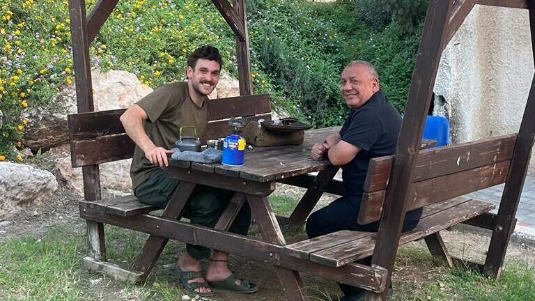 Gal Eizenkot with his father Gadi in a recent photo (Photo: Courtesy ) Gal Eizenkot with his father Gadi in a recent photo