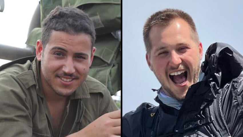 Master Sgt. (res.) Joseph Avner Doran and Sgt. Maj. (res.) Shalev Zaltsman (Photo: IDF Spokesperson's Unit) רס"ל במיל' שלו זלצמן, רס"ר (מיל') יוסף אבנר דורן ז"ל