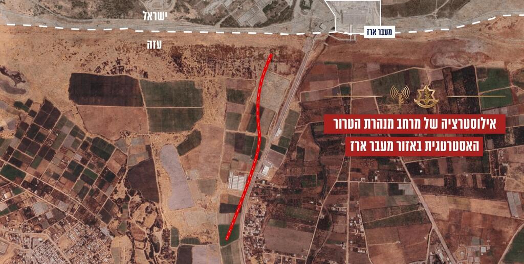 תוואי המנהרה (צילום: דובר צה"ל ) חשיפת מנהרת הטרור הגדולה ביותר ברצועת עזה