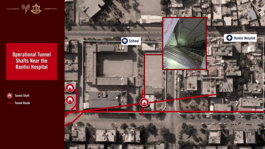 Photo aérienne de l'hôpital et des tunnels de Rentisi