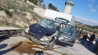 זירת פיגוע הדריסה בהר חברון
