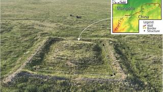 שרידיו של המבנה ה-21 מבין 34 שהתגלו במקטע החומה הסינית שבמונגוליה