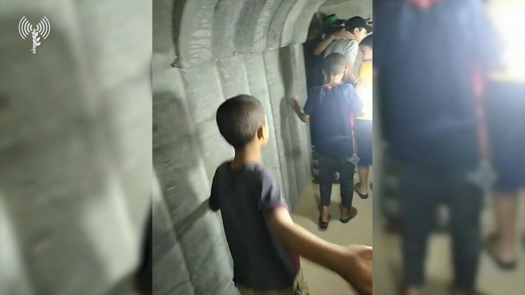 ילדים עזתים במנהרות הטרור (צילום: דובר צה"ל ) תיעוד: חמאס והג׳יהאד האיסלמי משתמשים בילדים לפעילות צבאית והסתה מגיל צעיר
