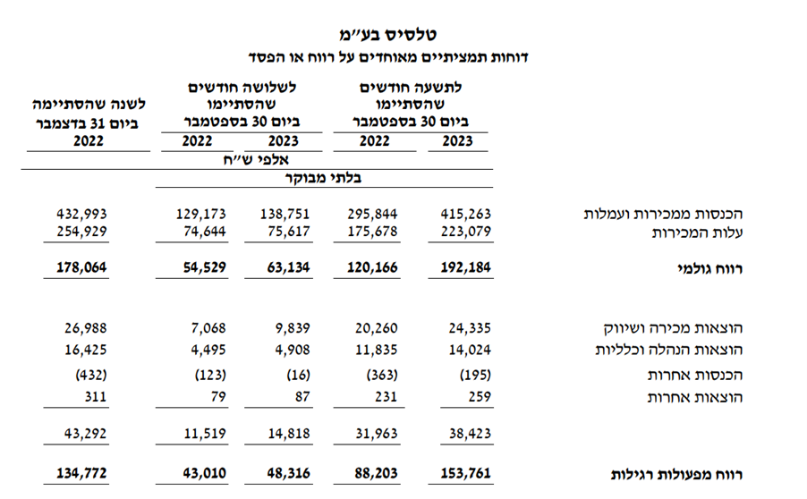 דוח רווח והפסד