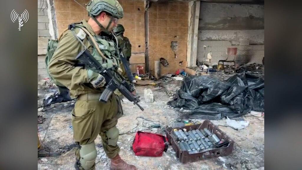גן ילדים ממולכד של אונר"א ברצועת עזה (צילום: דובר צה"ל) תיעודים מהקומה הממולכדת בגן ילדים של אונר"א והשמדת המטענים במחנה נור א-שמס