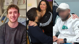 טוראי א' , שגיב אגרונוב ואימו ציפי בבית החולים בלינסון לאחר פציעתו, סמ"ר יובל פתייב נפצע ברצועת עזה