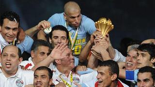 שחקני נבחרת מצרים חוגגים ב-2010