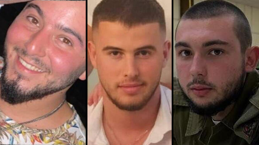 מימין: ניק בייזר, רון שרמן ואליה טולדנו ז"ל (צילום: מטה משפחות החטופים והנעדרים) אליה טולדנו, אליה טולדנו, ניק בייזר