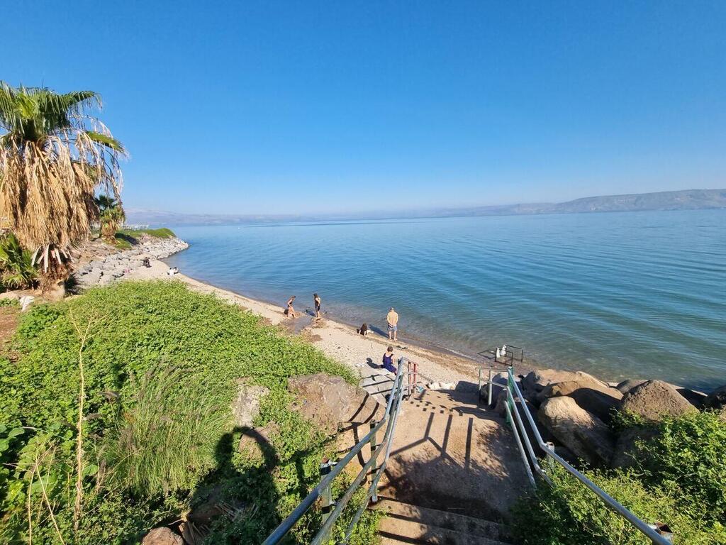 החוף בכינרת ליד חמת טבריה