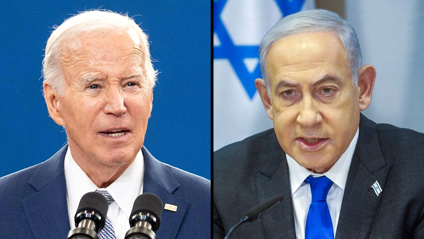 נתניהו וביידן. שוחחו במשך 45 דקות, לראשונה אחרי שלושה שבועות (צילום: מרים אלסטר, Eros Hoagland / GETTY IMAGES NORTH AMERICA / AF) נשיא ארה"ב ג'ו ביידן