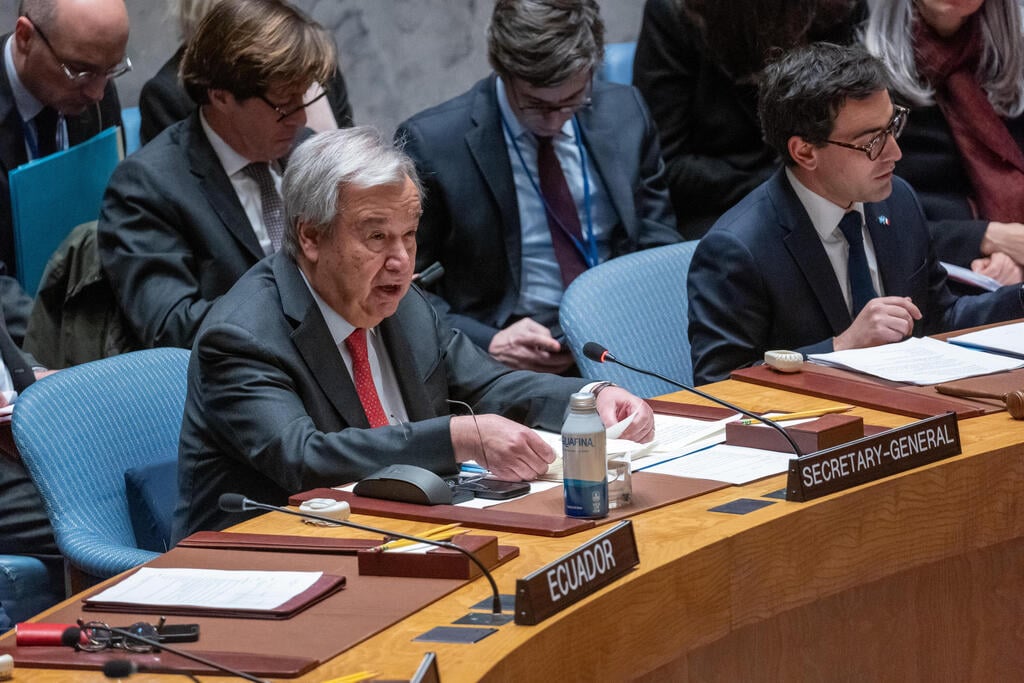 UN secretary-general calls again for cease-fire (Photo: Spencer Platt/Getty Images) מזכ"ל האו"ם אנטוניו גוטרש