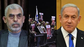 בינימין נתניהו, הפגנה מול בית ראש הממשלה בקיסריה,  יחיא סינוואר