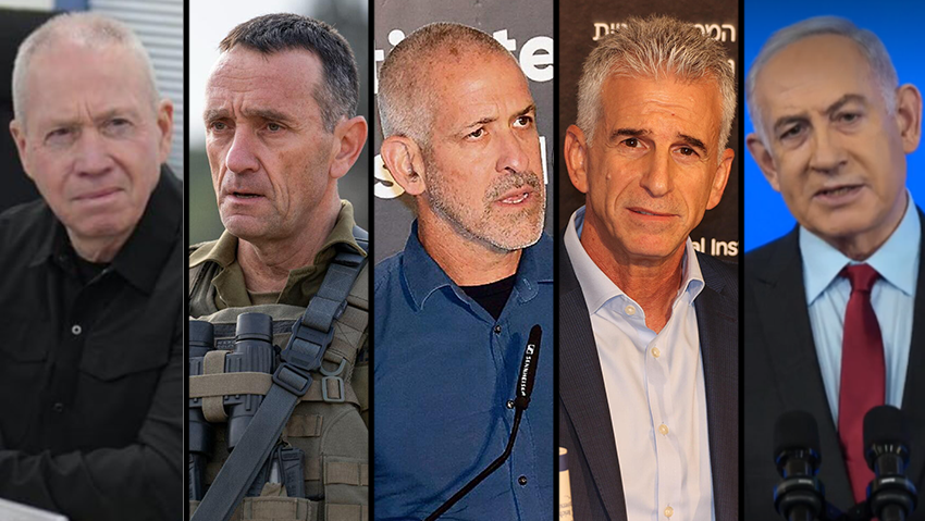 מימין: נתניהו, ברנע, בר, הלוי וגלנט (צילום: לע"מ, אריאל חרמוני, דובר צה"ל , יריב כץ, מוטי קמחי ) בנימין נתניהו, דדי ברנע, רונן בר, הרצי הלוי, יואב גלנט