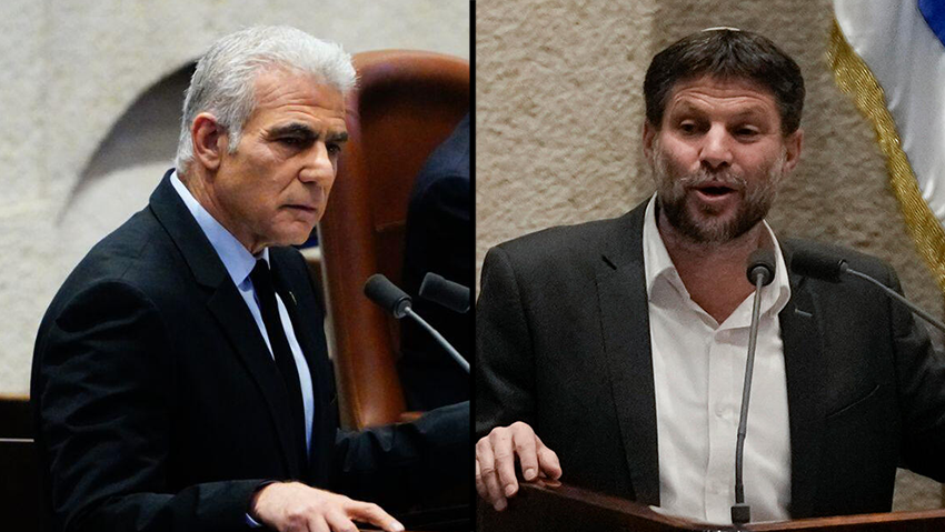 מליאת הכנסת  בצלאל סמוטריץ', יאיר לפיד