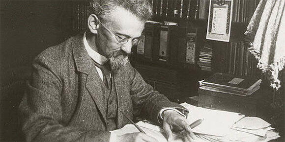 Difficult to surpass the clearness and precision of his book. Felix Hausdorff in his office