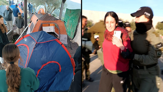 כוחות הביטחון מפנים מפגינים נגד סיוע הומניטרי לרצועת עזה במעבר כרם שלום